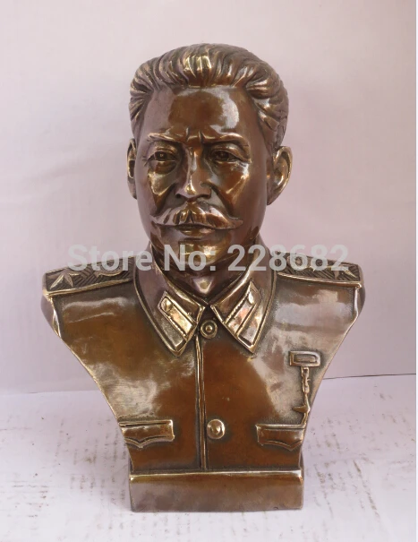 

Collectible Chinese Decorated Old Copper Carved Stalin's Sculpture /statue fast shipping