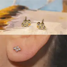 Мода Настоящее серебро 925 пробы, крошечный циркон, набор сережек-гвоздики для женщин, гипоаллергенные ювелирные изделия для свадебного подарка