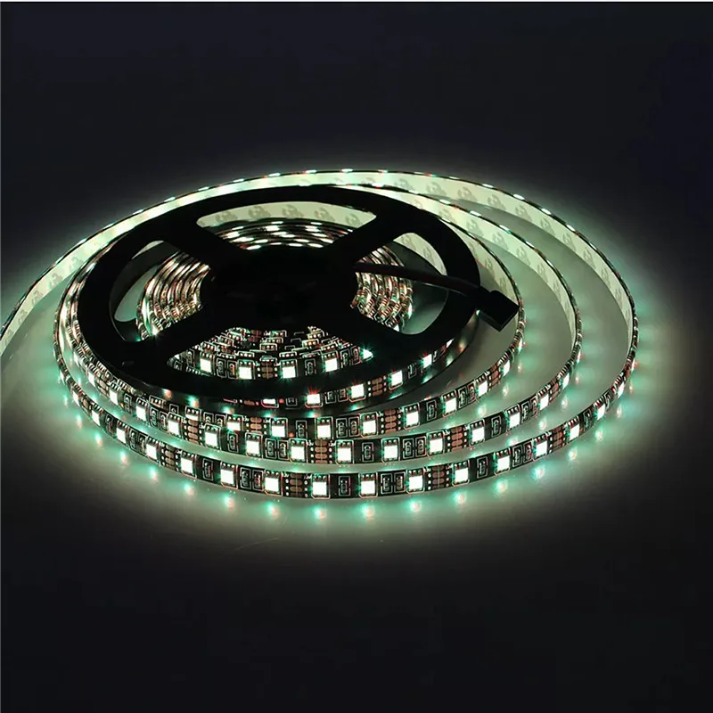 LED Strip 5050 RGB Black PCB DC 12V Flexible Light 60 led/m SMD 5050 Strip Lamp Waterproof RGB/White/Warm White/Blue/Green/Red 3