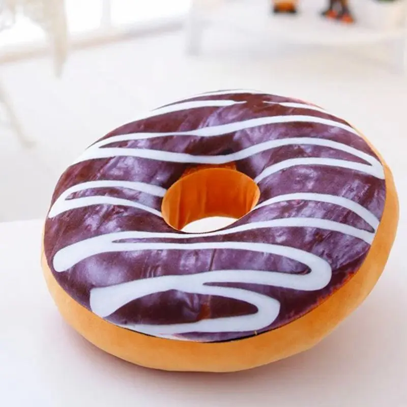 Soft Novelty Doughnut Shaped Ring Plush Cushion Pp Cotton Decorative