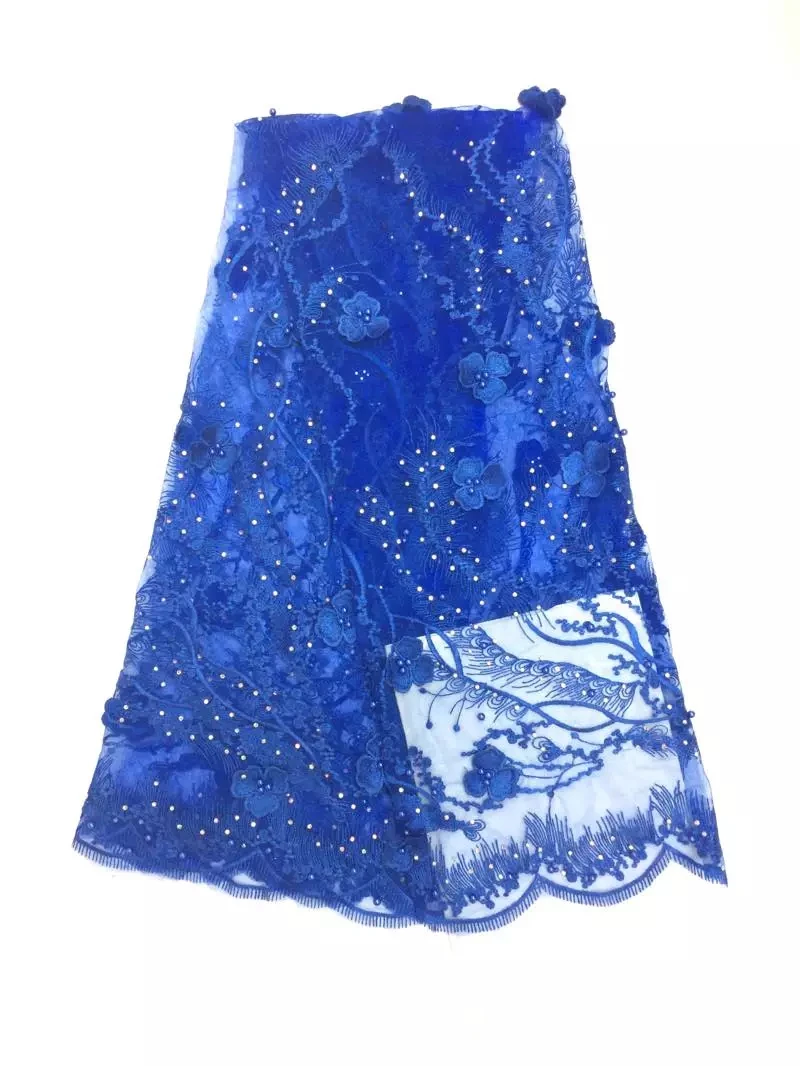 Free shipping African royal blue lace embroidery and 3 d high quality. The arrival of the new wedding fa | Дом и сад