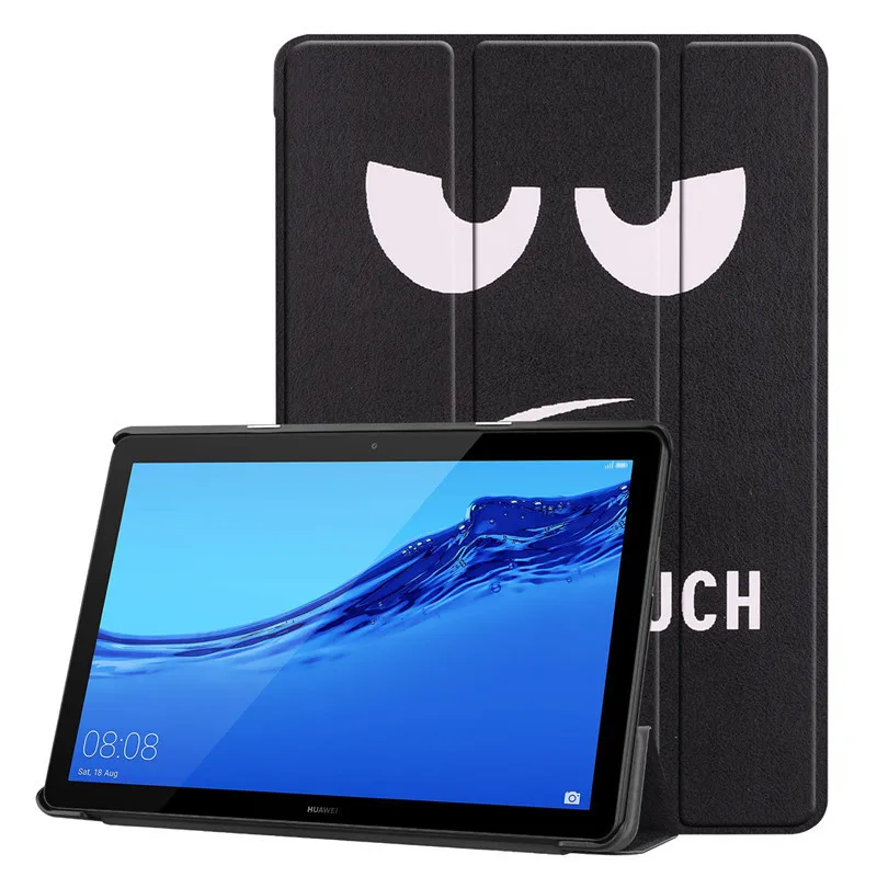 ГОРЯЧИЙ Тонкий Печатный PU кожаный чехол для huawei MediaPad T5 10 AGS2-W09/L09/L03/W19 10," планшет Tri-складной Стенд защитный чехол