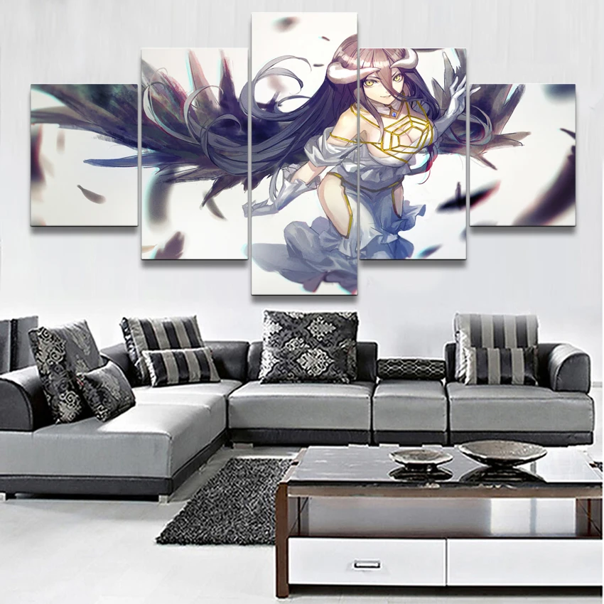 Модульная фотографии для девочек Berdoom Wall Art 5 шт. персонаж аниме Overlord альбедо