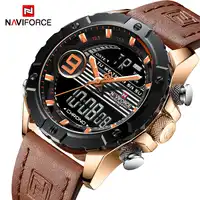 Top Luxury Brand NAVIFORCE Men Sports Watches Men's Quartz Digital Clock Male Fashion Leather Waterproof Watch Relogio Masculino