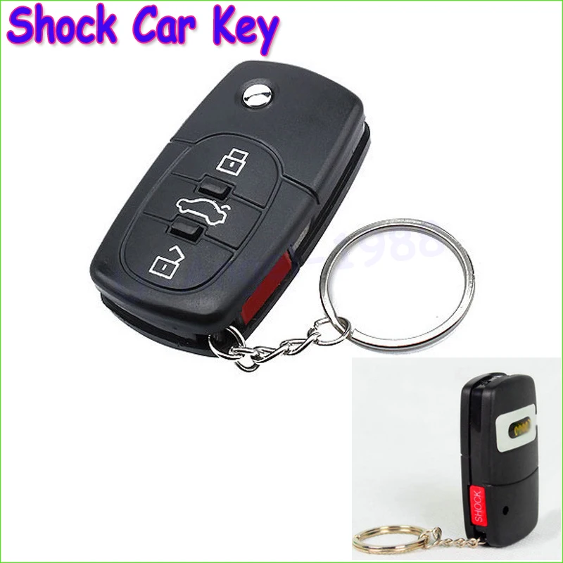 

1pcs Electric Shock Gag Joke Prank Car Key Remote Control Fun with LED Light Electronic Toys