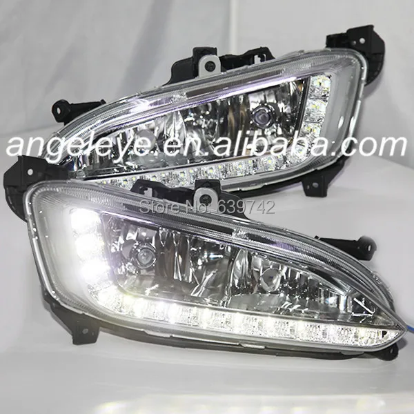 FOR HYUNDAI 2013 TO 2014 Year IX45 LED fog lights New Santa Fe 12 LEDs DRL Daytime Running Light Chrome Hosuing | Автомобили и