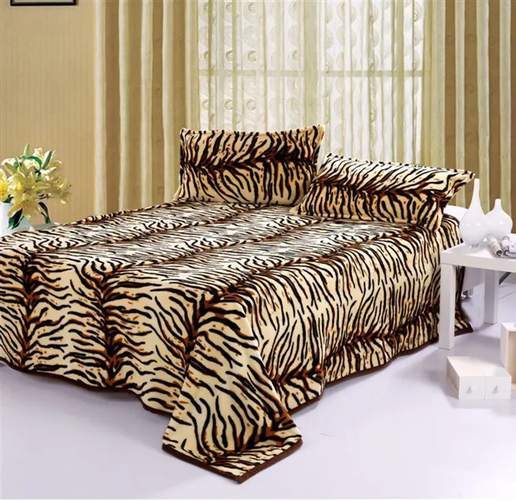 Tiger print Flannel blanket warm Super Soft Baby bed sheet blankets