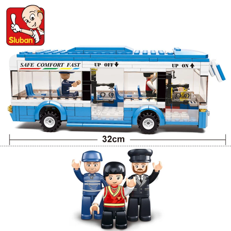 Sluban-0330-City-Bus-Building-Blocks-Compatible-With-Legoe-DIY-Enlighten-Model-Bricks-Building-Kit-Education (2)