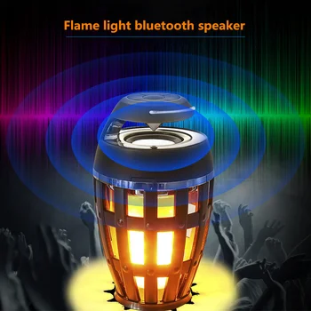 

Flame Bluetooth Speaker Light Led Torch Light Creative Smart Bluetooth Speaker Wireless Portable USB Charging Candle Night Light