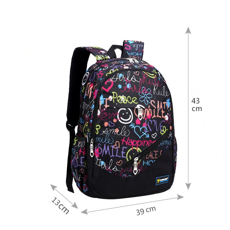 Korean fashion graffiti lady backpack Large-capacity lightweight nylon school bags for teenagers Students schoolbag