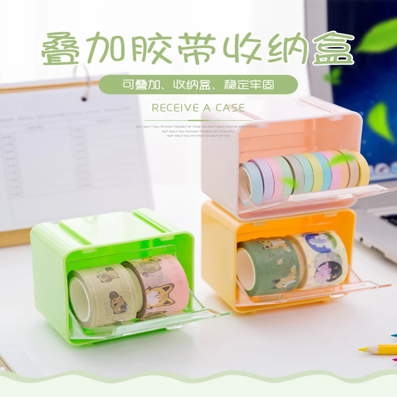

Coloffice 1PC Desktop Thick Wear-Resistant Stationery Holder Finishing Box Handbook Stationery Washi Tape Box Desktop Supplies