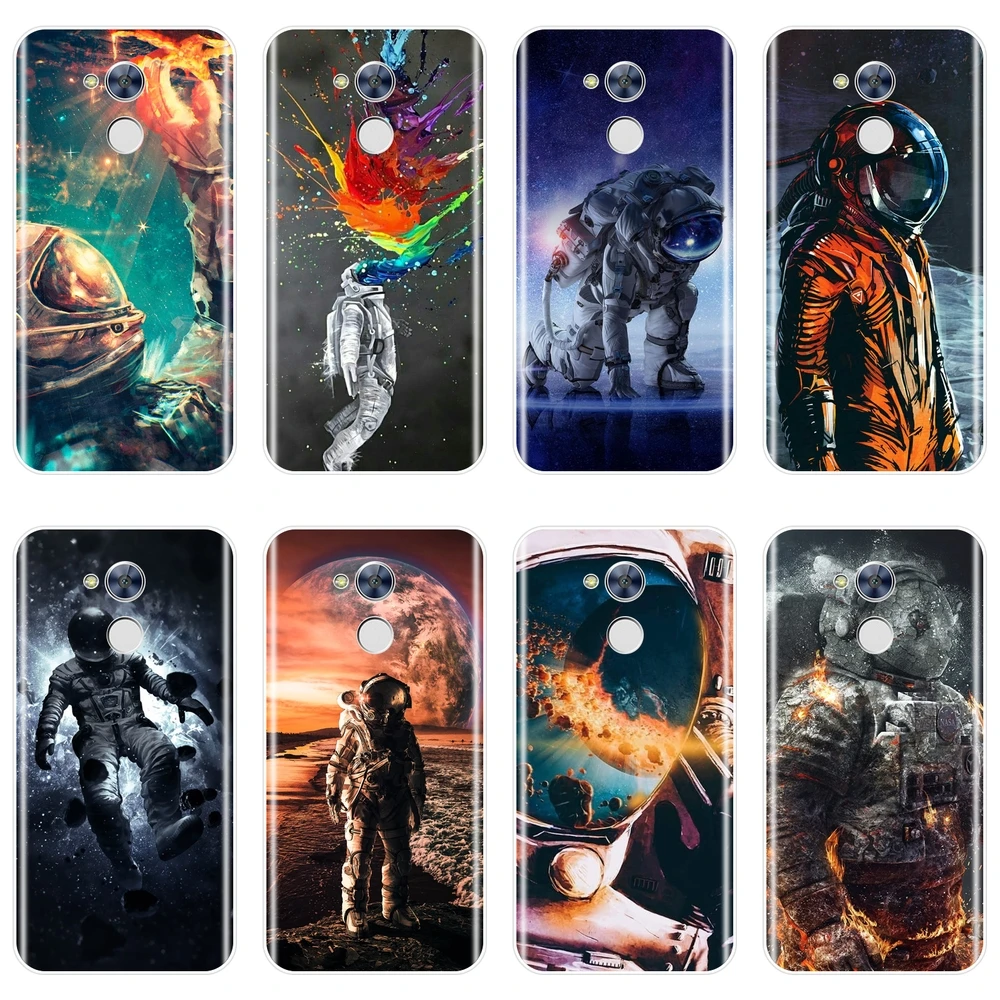 

Phone Case For Huawei Honor 4C 5C 6C 6A Pro Soft Space Astronaut Painted Cover For Huawei Honor 4X 5A 5X 6 6X 5C Case Silicone