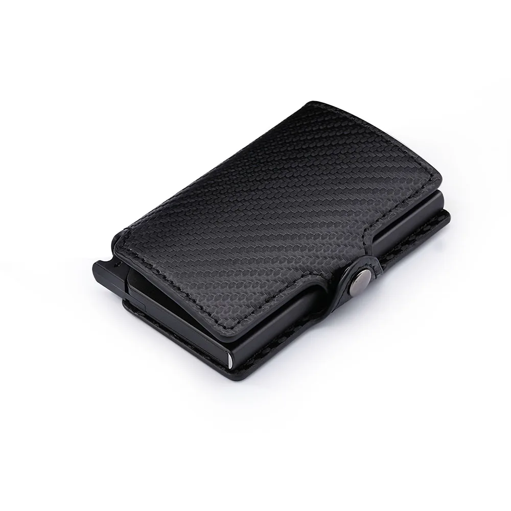 

Rfid Blocking Carbon Fiber Aluminum Wallet Slim for Man Automatic Credit Card Holder Wallet Pasjes Houder
