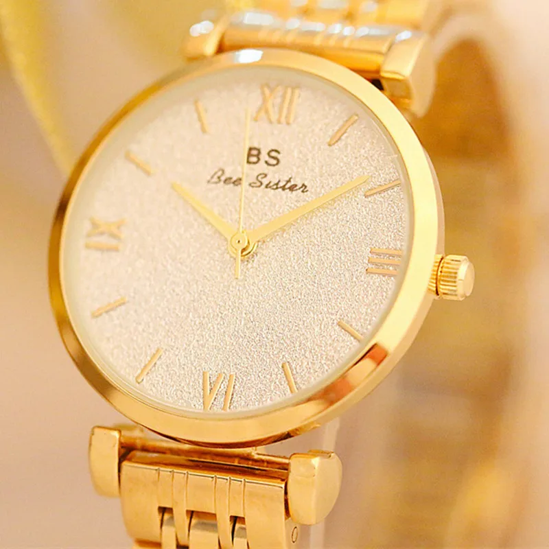 

New hot sale watch high-end chain Roman digital rhinestone dial watch custom solid steel belt women's watch Fashion & Casual