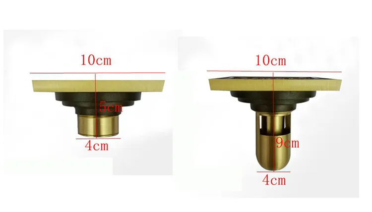 Античная латунь Душевая комната канализационный пол балкон слив грунтовой воды дренаж отходов сброс стиральная машина дезодорант аксессуары для ванной комнаты