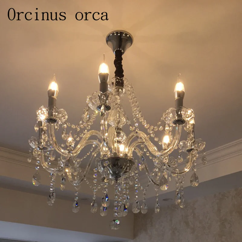 

European style led candles crystal chandeliers living room bedroom restaurant modern simple and warm crystal lamp
