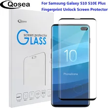 Qosea 10 шт закаленное стекло для защиты экрана телефона для samsung Galaxy S10 S10E 9H 4D полное покрытие для samsung S10 Plus