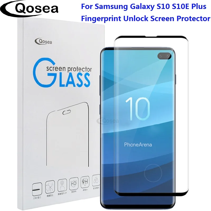 Qosea 10 шт закаленное стекло для экрана телефона протектор Samsung Galaxy S10 S10E 9H 4D полное