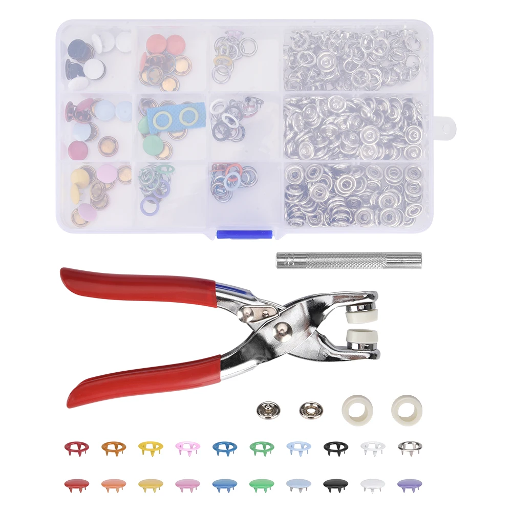 

9.5mm Metal Snap Buttons Fasteners Buckle Repair Kit Five Claws Buckle Installation Tool Hand Press Pliers For Baby Clothes Fix