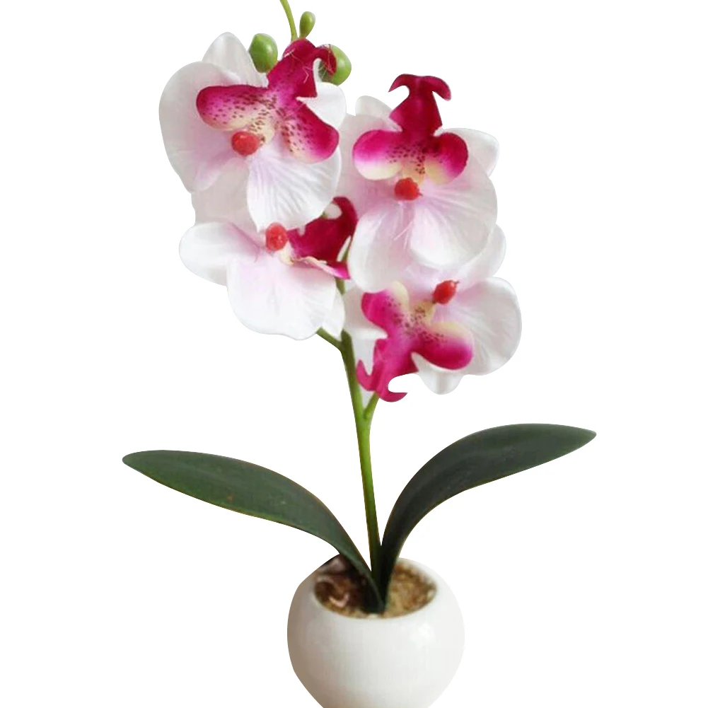 Четыре головы бабочка Орхидея мясистое растение бонсай искусственный цветок украшение дома набор