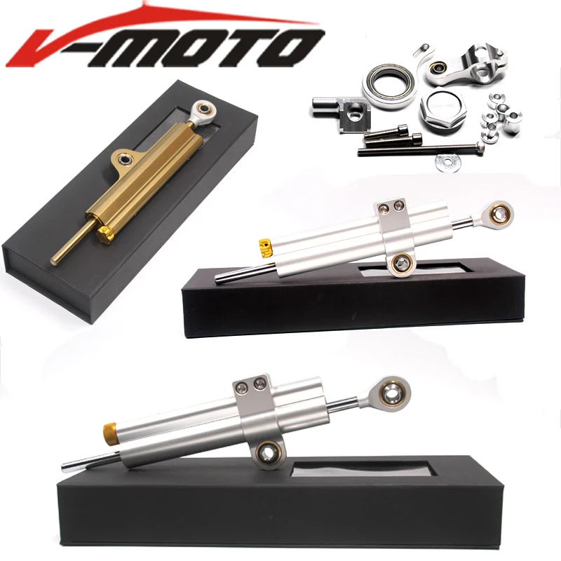 

CNC Aluminum Adjustable Motorcycles Steering Stabilize Damper Bracket Mount Kit For YAMAHA YZF R6 2006-2017/ R1 2009-2012 Silver
