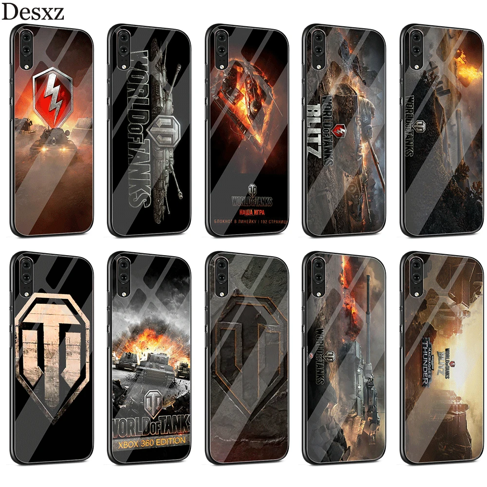 

Gerleek Tanks Game WOT TPU Glass Case For Huawei Mate 10 20 Lite Y6 Y9 Honor 7A 8X 9 10 P10 P20 Pro P Smart 2018 2019 Cover