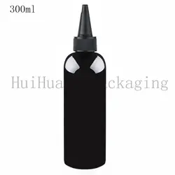 30 шт. 300 мл пустой черный косметический лосьон для пластиковых бутылок с Поворот верхней крышки, 10 унц. клей бутылки, контейнеры для упаковки