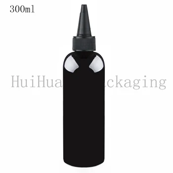 

30pcs 300ml empty black cosmetic lotion plastic bottles with twist top cap,10 oz glue bottle,liquid packaging containers bottles