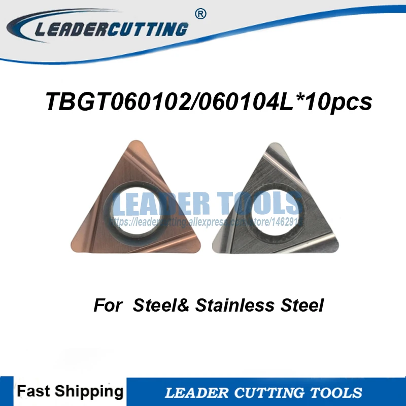 

TBGT060102L/TBGT060104L*10pcs Turning carbide inserts.Turning blades,good at Stainless Steel/Steel,can Instead of PR930/TN60