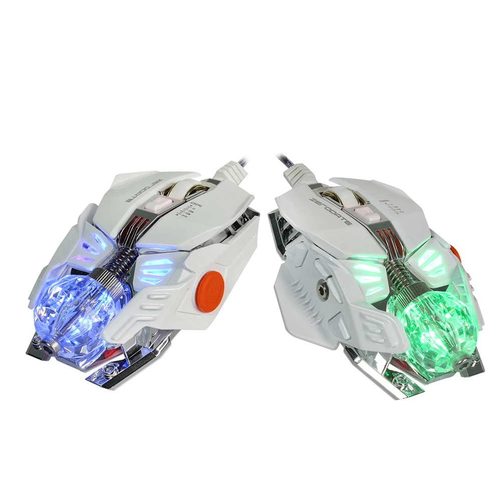 Проводной механических игры Мышь светодиодный Подсветка оптическая Мышь 8 Кнопка 4000 Точек на дюйм компьютер Мышь для ноутбука PC Gamer