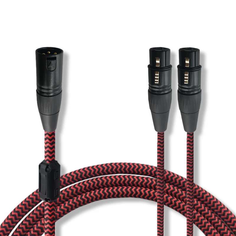 Высококачественный 3 контактный штекер XLR на 2 гнезда защита от помех двойной