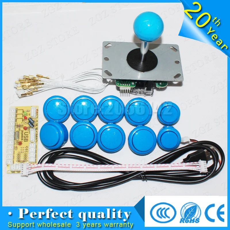 

USB Encoder To PC Joystick Games Sanwa Original JLF-TP-8YT Rocker with 8x Push Buttons For Arcade DIY Kits Parts KOF