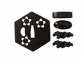 

LYUESWORD TOP QUALITY JAPANESE KATANA SWORD METAL FITTINGS BLACK IRON TSUBA FUCHI KASHIRA MENUKI