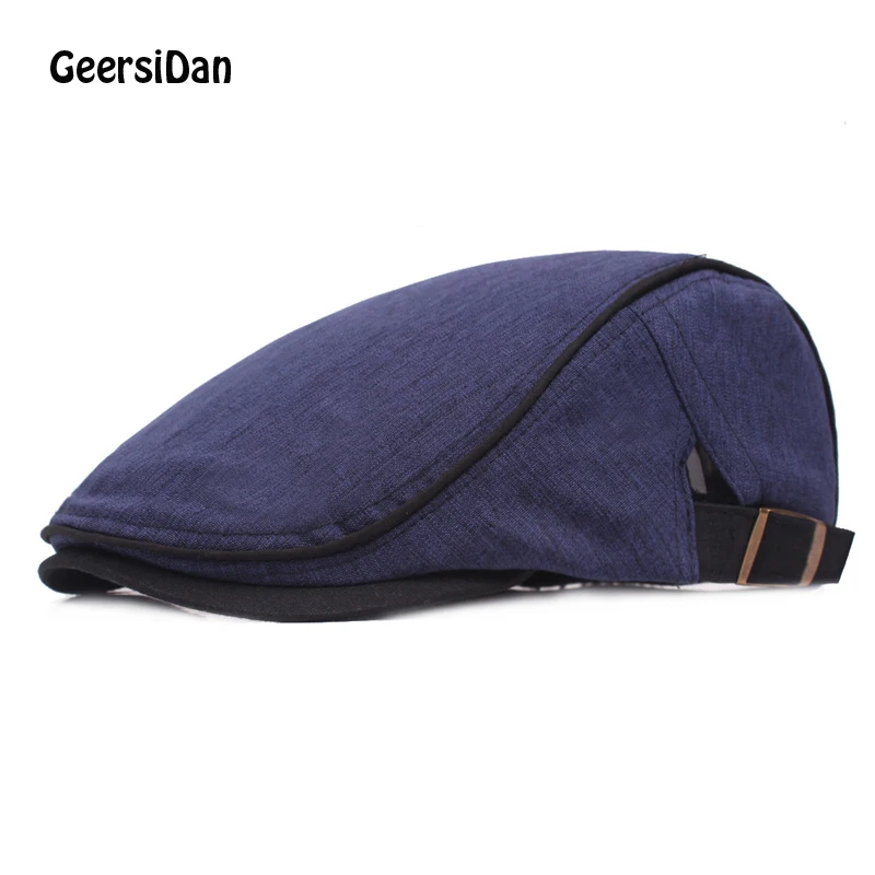 

GEERSIDAN 2019 high quality Spring Outdoor Breathable Bone Brim men beret Hats Herringbone Solid Sun Hat Flat Berets Cap for men