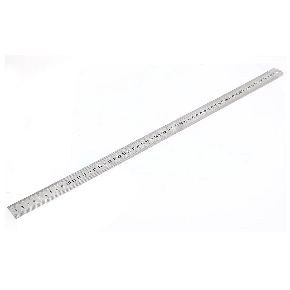 Нержавеющая сталь Двусторонняя измерения линейка с прямыми гранями 60 см/24 ", серебро