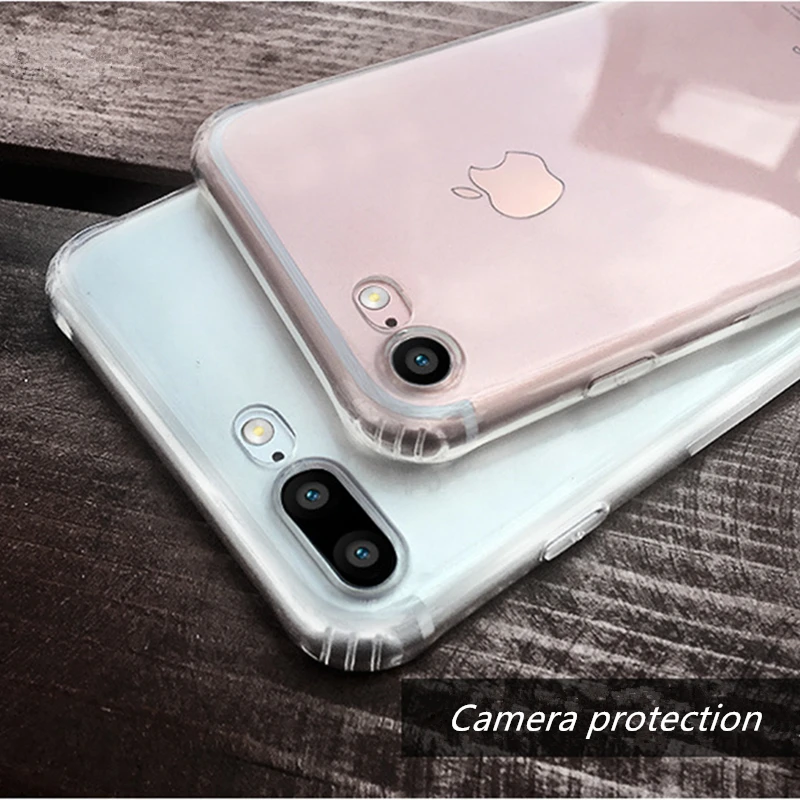 

Transparent Phoone Case For Apple iPhone X 6 6S 7 Plus soft and clear Anti-knock cover for iphone 8 8 plus shockproof shell