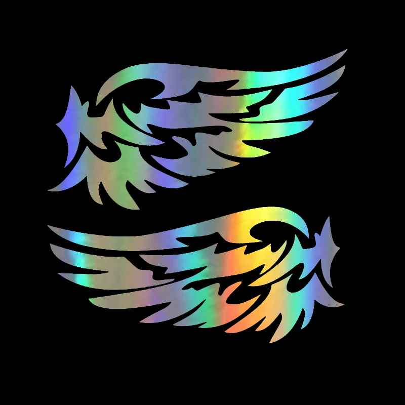 Car Sticker 3D 147cm Guardian Angel Wings Lovely Reflective Warning Sign Funny Car Decal Stickers Vinyl Laser Car Styling (4)
