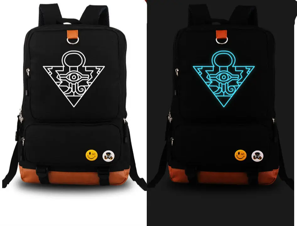 Duel Monsters Yu Gi Oh Anime Black Noctilucence Light Backpack school