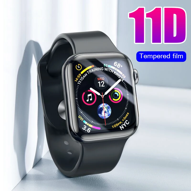 

11D Full Protective Glass On The For Iwatch 1 2 3 4 Tempered Glass Cover For Apple Watch 38 40 42 44mm Screen Protector Film
