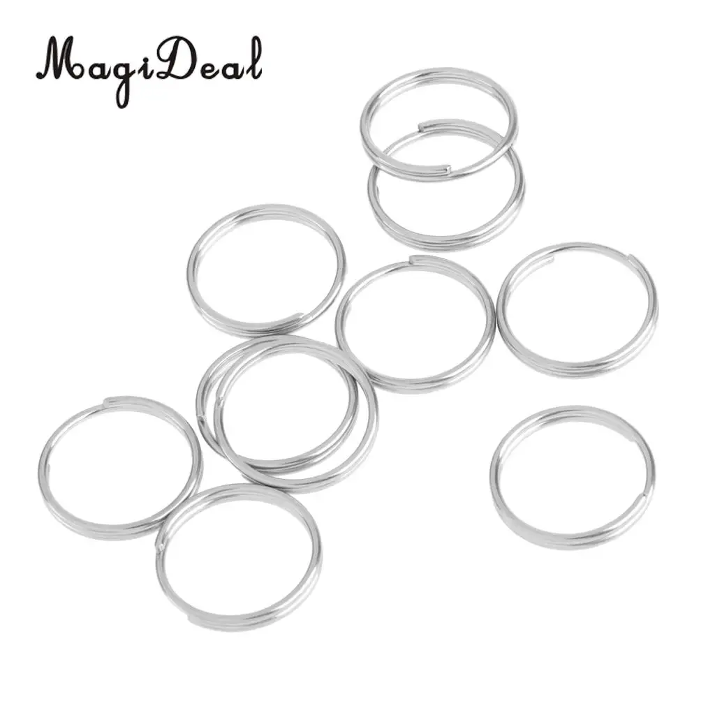 MagiDeal 10 Pieces 316 Stainless Steel Scuba Diving O Ring Water Sports Boat Keychain for Kayak Canoe Boating Rafting Dinghy