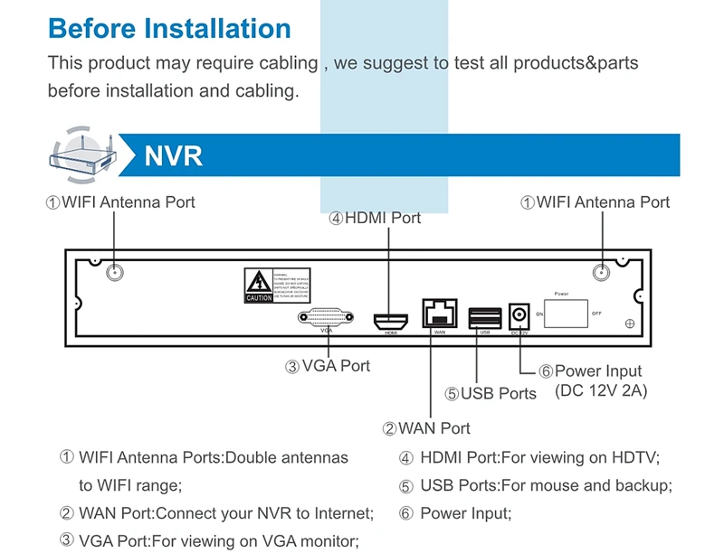 Беспроводной NVR комплект H.265 Cctv Видеокамера с Wi-Fi система набор 1080 P 2MP IR P2P Открытый комплект видеонаблюдения HDD