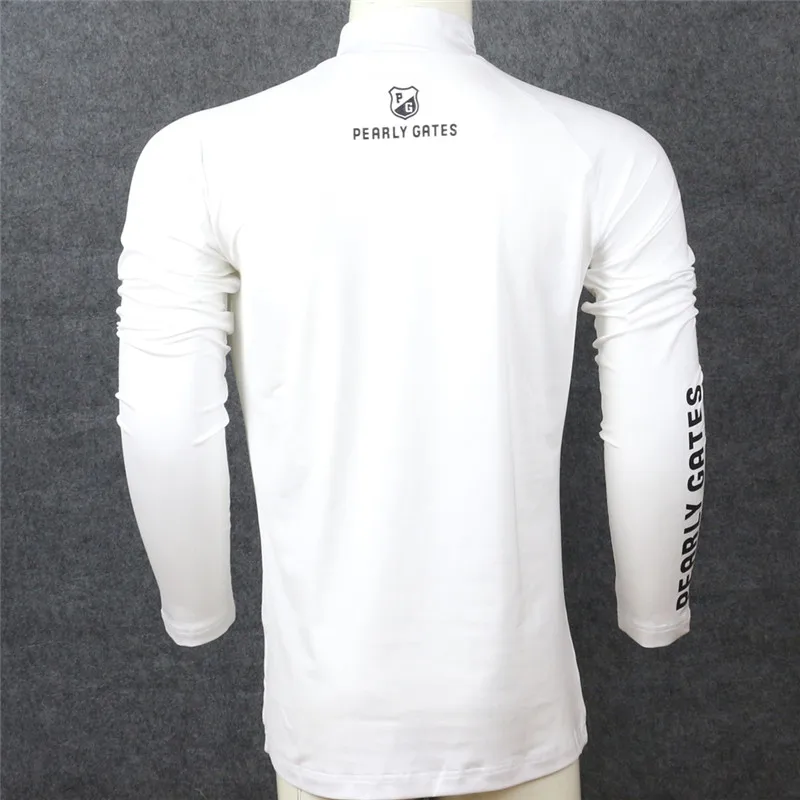 Мужские осенние тренировочные футболки с перламутровыми воротами для гольфа на открытом воздухе с антифрикционным длинным рукавом PG Golf одежда футболки