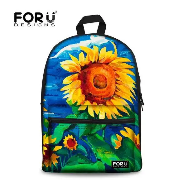 FORUDESIGNS/Повседневный холщовый рюкзак для женщин, рюкзаки на плечо, Mochilas, 3D принт листьев, женские дорожные сумки, сумка для ноутбука, сумки - Цвет: 2U0002A1