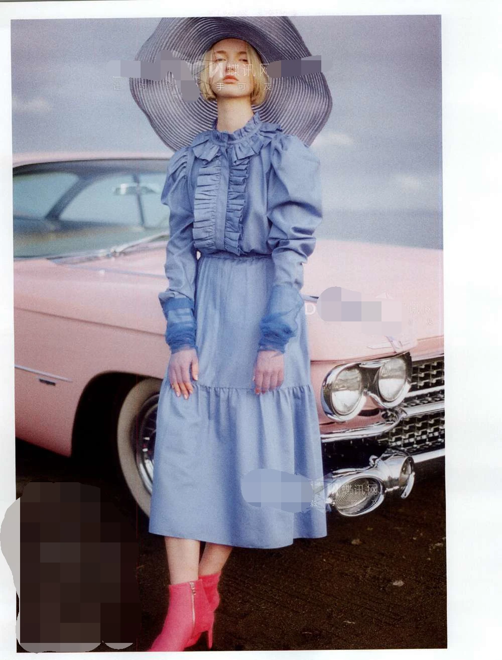 Набор для подиума высококачественные женские комплекты одежды весна лето с длинным рукавом сверло вверх рубашка+ юбка синий NPD0619