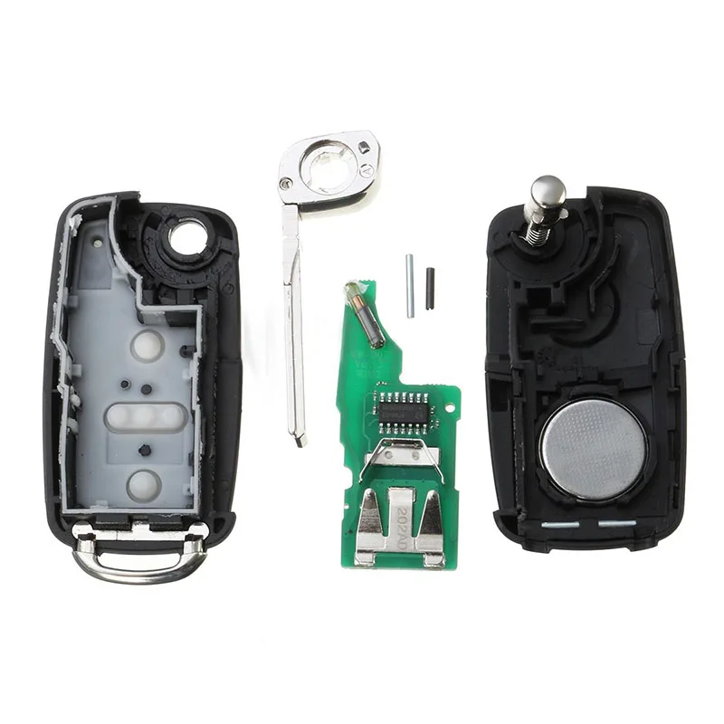Mayitr 3 Button Folding Flip Remote Key 433MHz ID48 Chip with Uncut Blade For V-W 2010-UP 5K0837202AD High Quality ABS & Metal