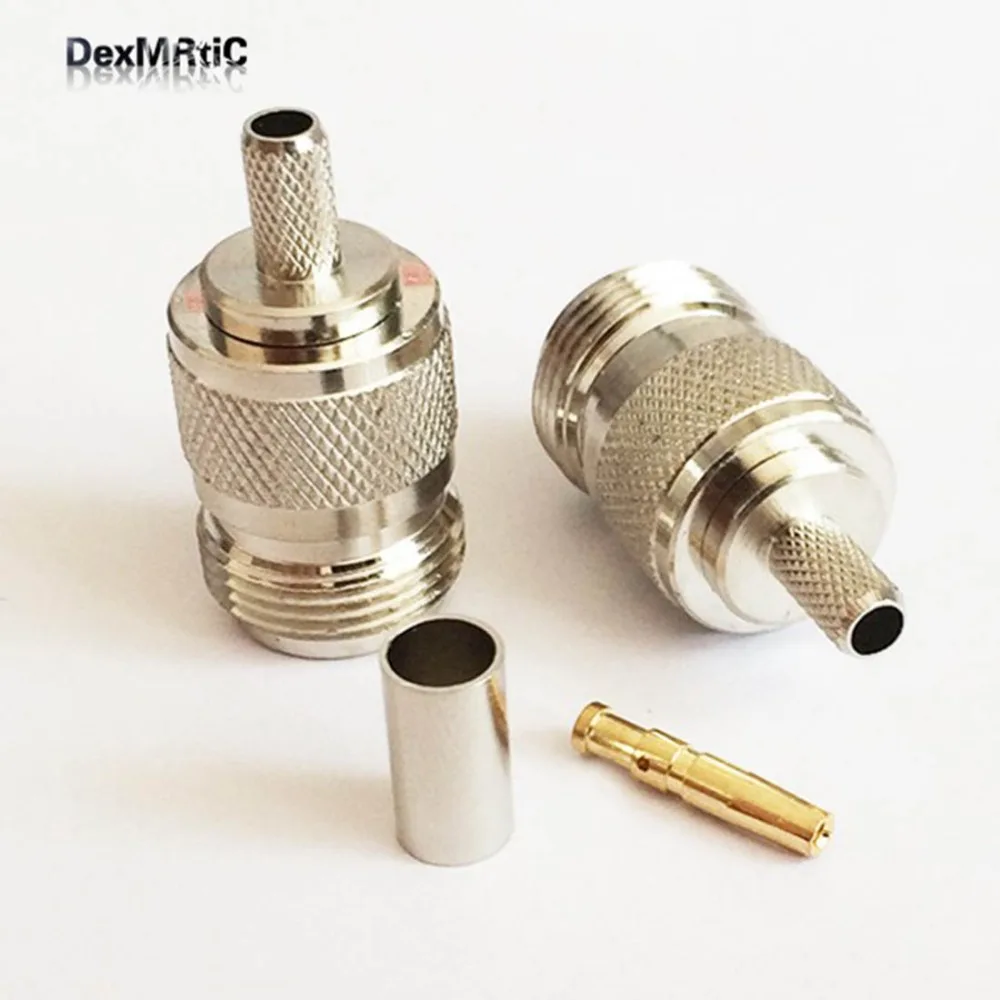 10 N female 4 hole Panel Mount Crimp connector for LMR195 RG58 RG400