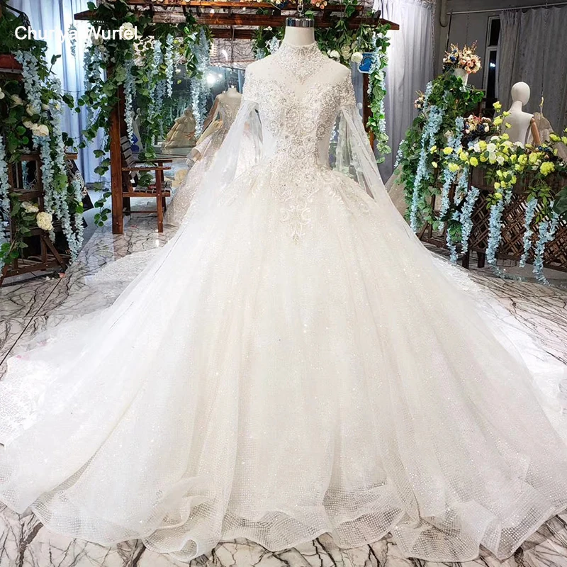 

HTL501 cheap wedding dresses with free shipping high-neck sleeve shawl bridal wedding gowns buy china direct trouwjurken bal
