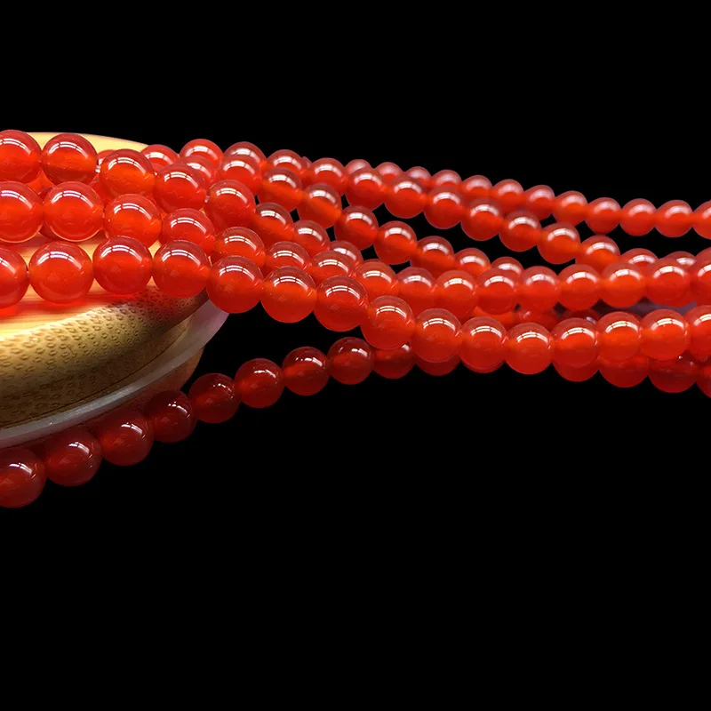 1 Strand Natural Chinese Red Agates Beads Round Stone For DIY Jewelry Making Manual Accessories Spacer Findings | Украшения и