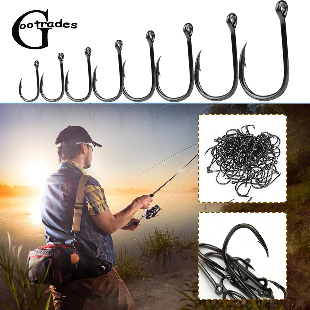 

100Pcs 10 Sizes Assorted Fishing Tool Bait Sharpened Hook Fishhook Jig Lures Durable Fishing Hook Lure Set