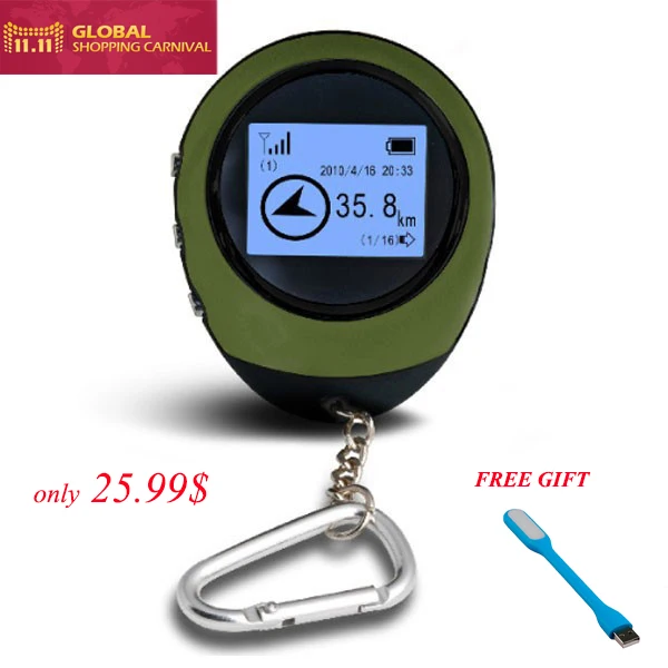 Hindly Mini GPS Tracker Tracking Device Travel Protable Keychain